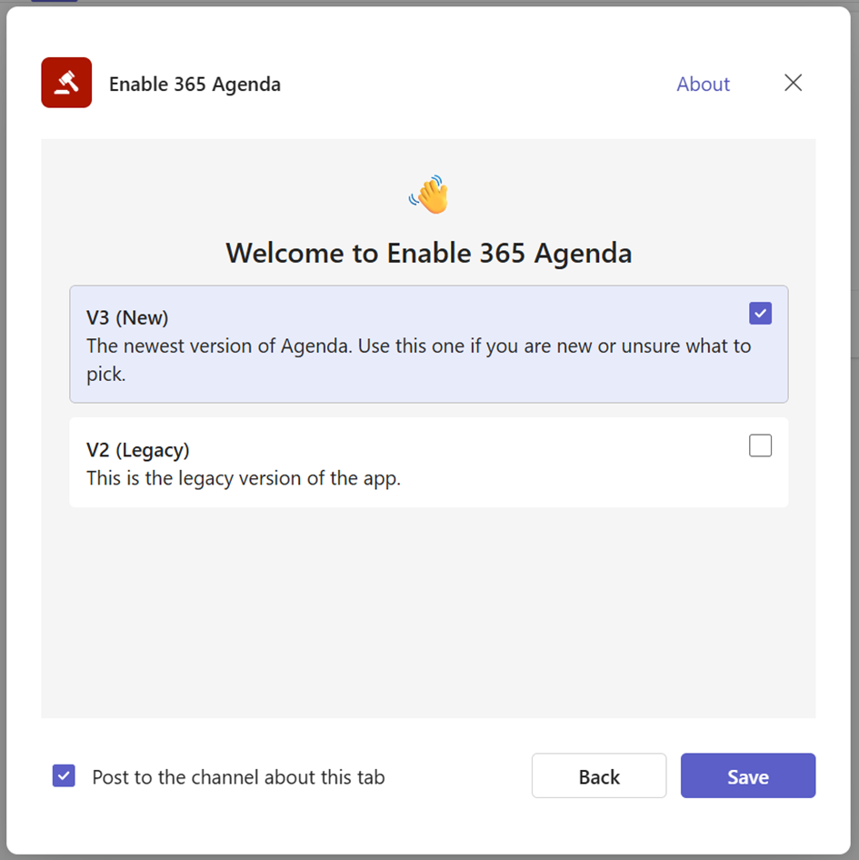 Velkommen til Agenda dialogboks