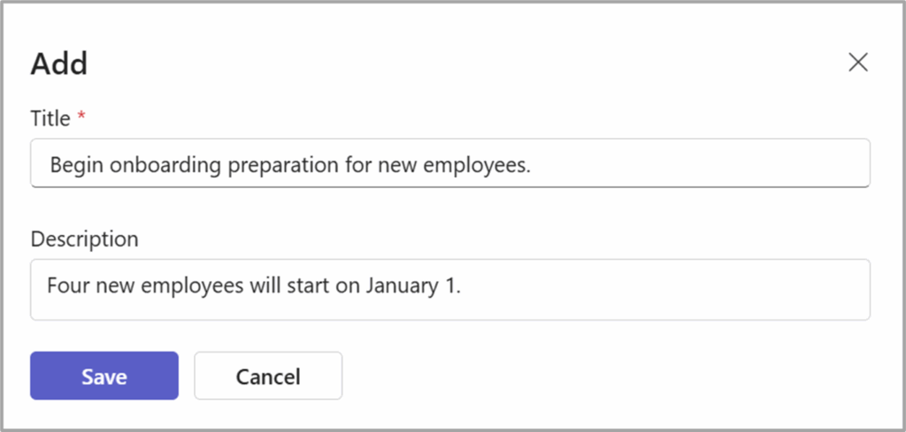 The form for register a backlog